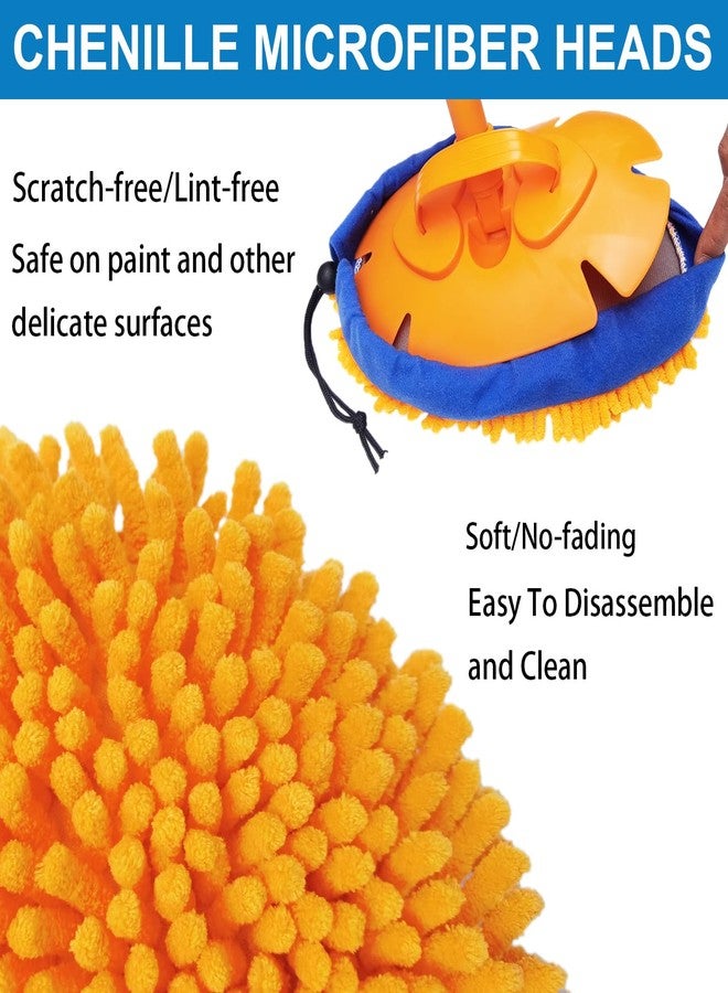 BAIDOON 52" Multipurpose Microfiber Duster with 2 Washable Chenille Microfiber Cloth Head, Baseboard Cleaner, Wall Duster, Car Duster, Cleaning Supplies for Walls, Ceilings, Floors, Car, Furniture - Image 3