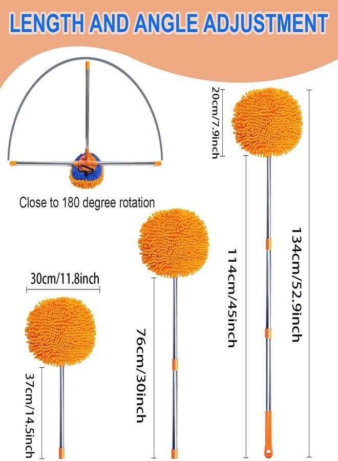 BAIDOON 52" Multipurpose Microfiber Duster with 2 Washable Chenille Microfiber Cloth Head, Baseboard Cleaner, Wall Duster, Car Duster, Cleaning Supplies for Walls, Ceilings, Floors, Car, Furniture - Image 2