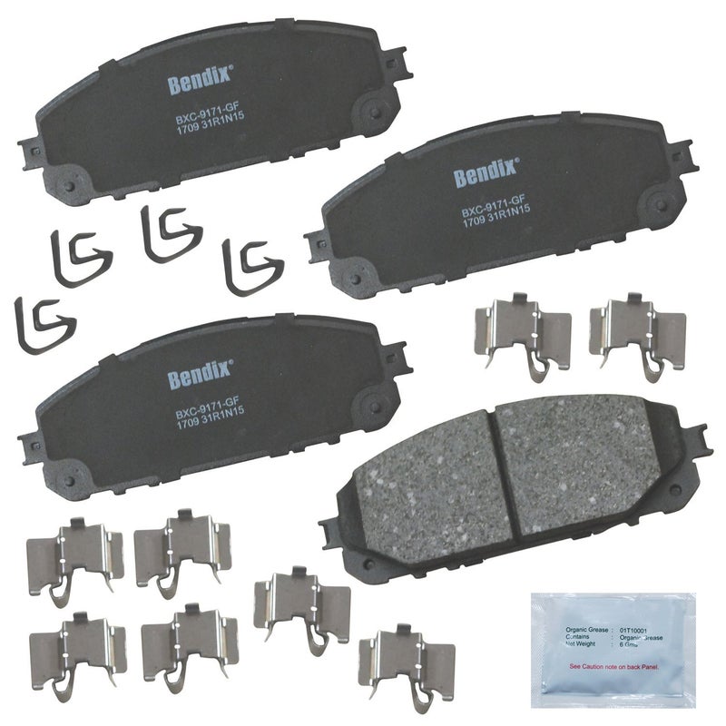 Bendix Priority1 CFC1709 Ceramic Front Brake Pads for Jeep Cherokee 2023-2014 - Image 3
