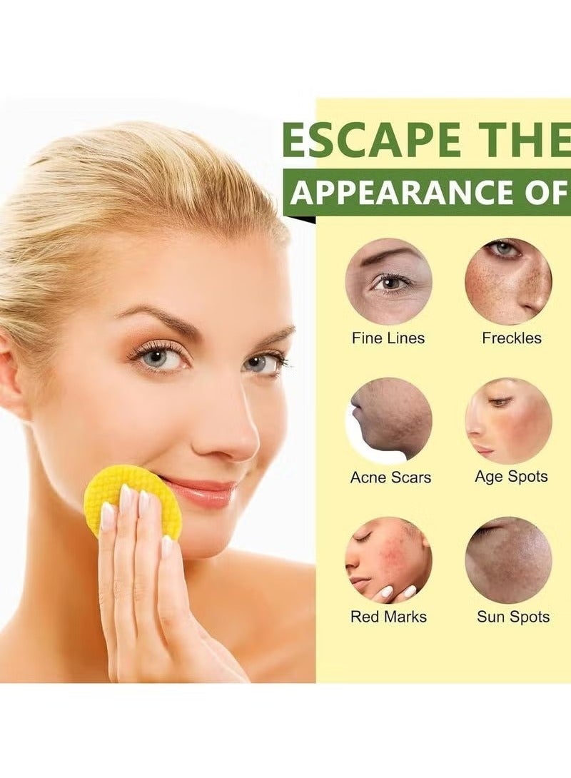 ATRJSZ 50 Pcs Turmeric Kojic Acid Cleansing Pads for Dark Spots, VC and Aloe Barbadensis Leaf Extract Helps Deep Nourishing Skin, Balance Skin Water, Remove Exfoliation and Dirt From the Skin - Image 4