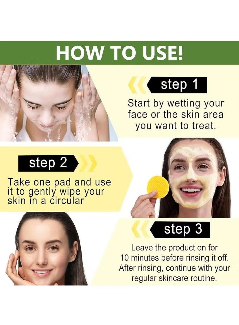 ATRJSZ 50 Pcs Turmeric Kojic Acid Cleansing Pads for Dark Spots, VC and Aloe Barbadensis Leaf Extract Helps Deep Nourishing Skin, Balance Skin Water, Remove Exfoliation and Dirt From the Skin - Image 5