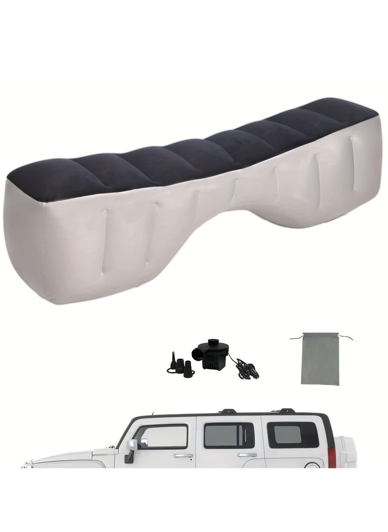 Generic Inflatable Car Air Travel Mattress Back Seat with Pump,130×28×42 cm Car Camping Portable Sleeping Gap Pad Air Bed for Car,SUV  - Image 1
