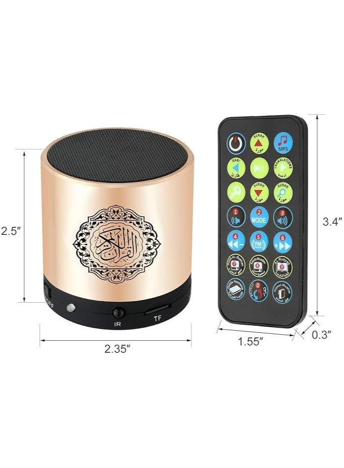 PEETTA Digital Quran Player,Quran Speaker with Remote Control,USB Rechargeable Speaker,Remote Control Speaker Portable,8GB TF FM Quran Translator,Over 18 Reciters,15 Translations Available(Gold) - Image 1