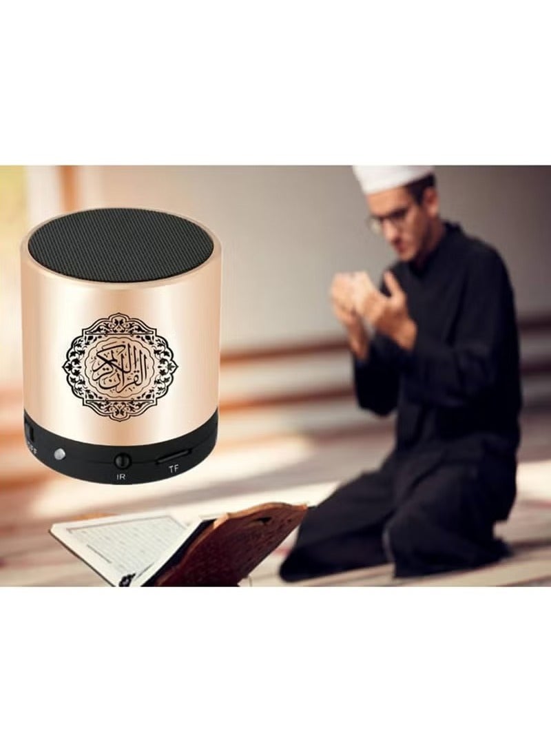 PEETTA Digital Quran Player,Quran Speaker with Remote Control,USB Rechargeable Speaker,Remote Control Speaker Portable,8GB TF FM Quran Translator,Over 18 Reciters,15 Translations Available(Gold) - Image 2