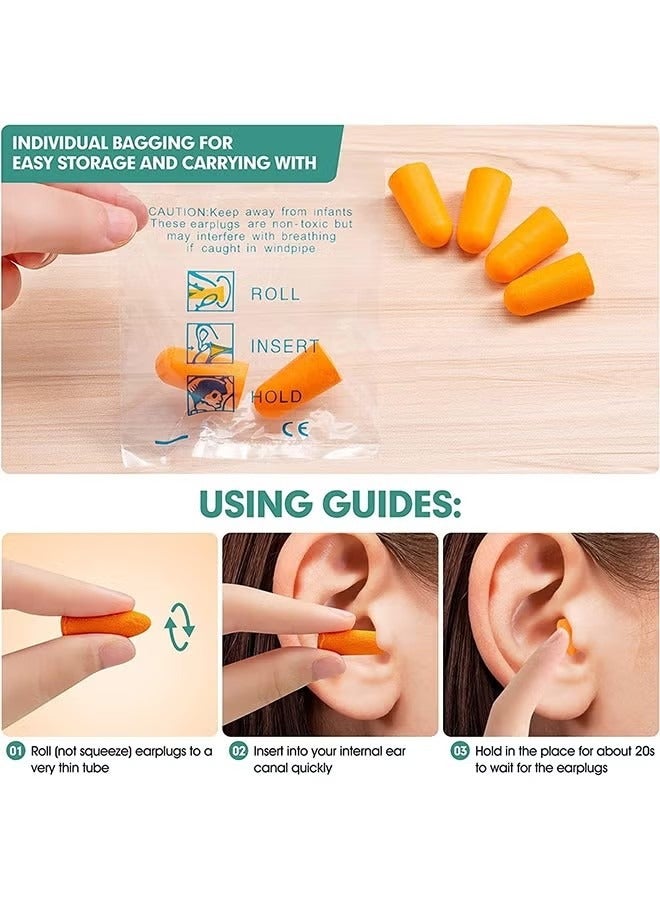 Generic 50 Pairs Earplugs for Noise Canceling Ear Plugs for Sleep Work Snoring Sound Canceling Blocking Construction Loud Noise Reducing Soft Foam Earplugs  - Image 5