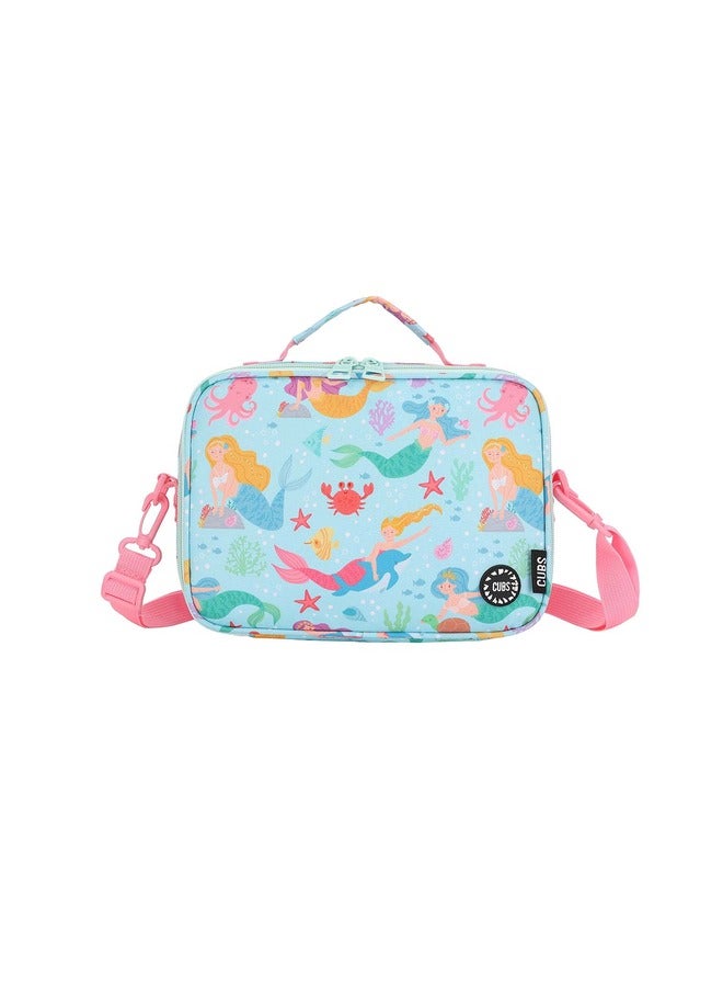 CUBS Mermaid Print Waterproof Lunch Bag With Removable Shoulder Strap Carrying Your Favorite Meals To School Work Or While Traveling - Image 1