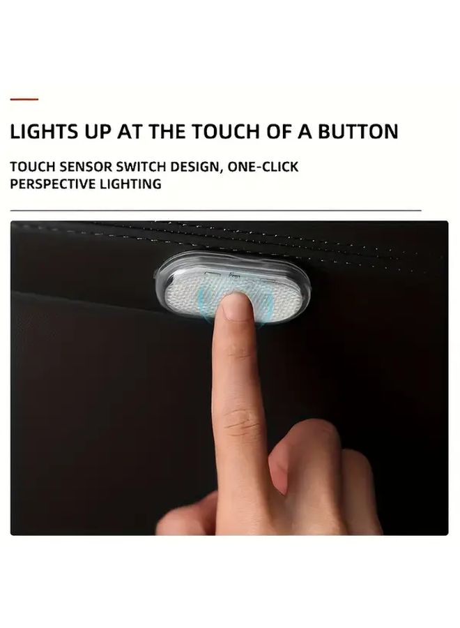Blue USB Rechargeable Mini LED Night Lights 5pcs Touch Sensor Wall Cabinet Lighting - Image 3