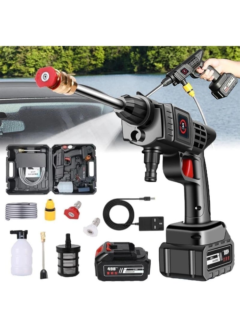 Cordless High-Pressure Car Washer Gun with Rechargeable Battery – Portable Power Cleaner for Cars, Bikes, Gardens, Patios & Outdoor Cleaning with Complete Accessories - Image 1