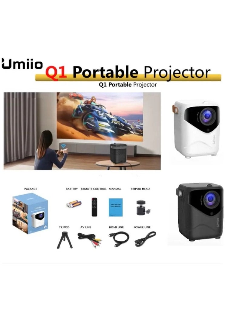 Umiio Portable HD WiFi Theatre Android TV Projector System For Indoor Outdoor Use Built In Netflix Play Store YouTube  - Image 2