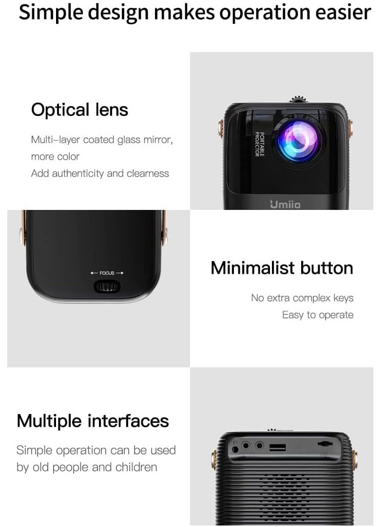 Umiio Portable HD WiFi Theatre Android TV Projector System For Indoor Outdoor Use Built In Netflix Play Store YouTube  - Image 5