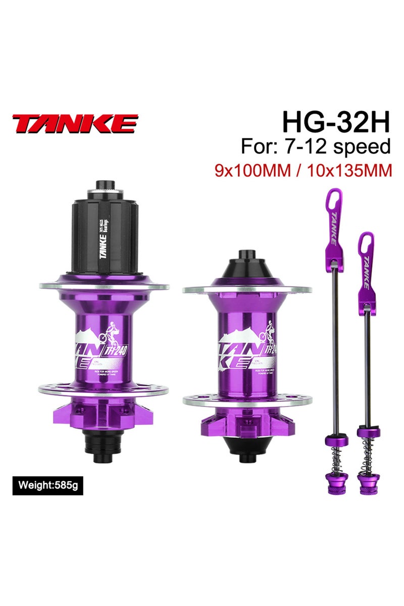 32H Purple QR TANKE 120 Click Hub Bearing MTB Hub Front Rear 32 36 Holes Disc Brake Bicycle Hubs 7 8