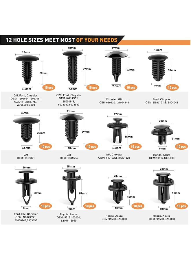 كاست ويف مجموعة أدوات إزالة الزخارف، 238 قطعة، دبابيس دفع أوتوماتيكية، مشابك تثبيت مصد الصدمات، أداة إزالة طرفية، مشابك كابلات لاصقة، مجموعة أدوات فك، إزالة راديو لوحة السيارة، كماشة مشابك أوتوماتيكية - Image 5
