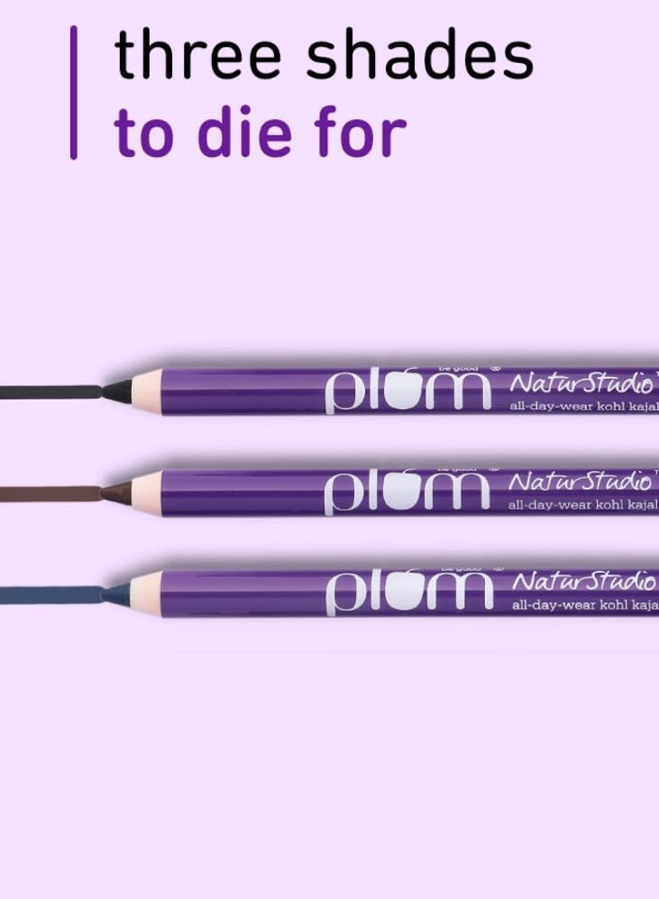 Plum Naturstudio Kajal | Water & Smudge-Proof | With Sharpener | 1.2 Gm - Image 3