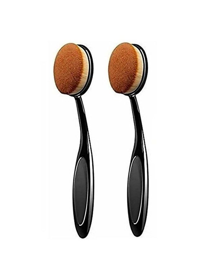 adbeni Professional Oval Foundation Brush 2 Pcs Black (Ovlbrsh) - Image 2