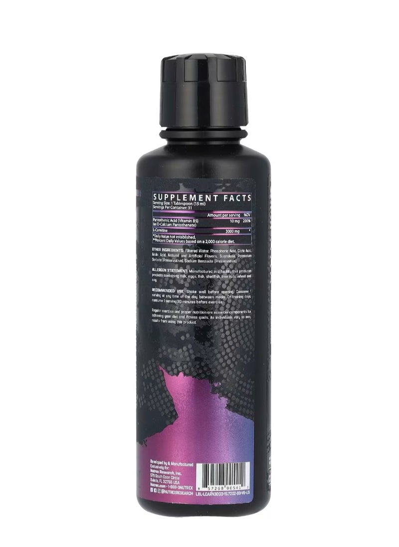 Nutrex Research L-Carnitine 3000 Berry Blast 15.72 fl oz (465 ml)  - Image 2