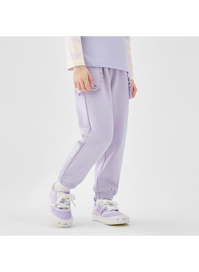 Balabala Versatile Girls' Pants Kids' Casual Trousers 2025 Spring New Collection Long Pants Toddler Sweet Ruffle Hem - Image 4