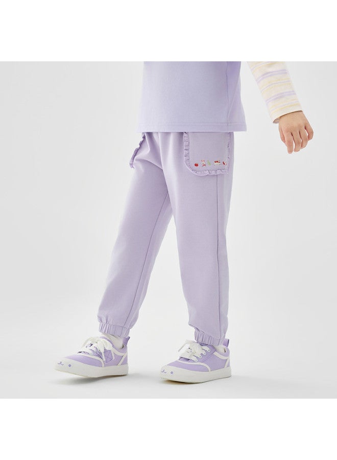 Balabala Versatile Girls' Pants Kids' Casual Trousers 2025 Spring New Collection Long Pants Toddler Sweet Ruffle Hem - Image 5