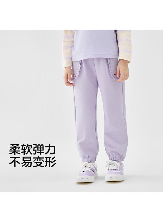 Balabala Versatile Girls' Pants Kids' Casual Trousers 2025 Spring New Collection Long Pants Toddler Sweet Ruffle Hem - Image 2