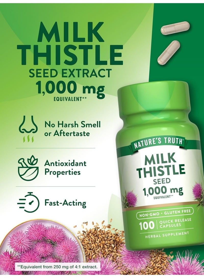 Nature's Truth, Milk Thistle Seed, 1,000 mg, 100 Quick Release Capsules - Image 4