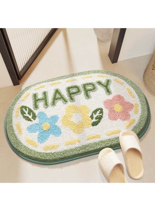 Dajiang Flocked Bathroom Mat, Non-slip Absorbent Foot Mat, 50x80cm - Image 2