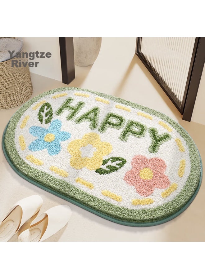 Dajiang Flocked Bathroom Mat, Non-slip Absorbent Foot Mat, 50x80cm - Image 1