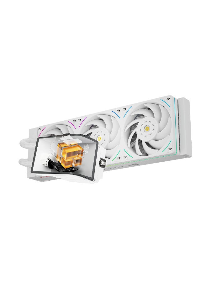 ثيرمالرايت مبرد سائل Thermalright Wonder Vision 360 UB ARGB أبيض AIO لوحدة المعالجة المركزية، متوافق مع AM5/Intel LGA1851/1700، شاشة منحنية ثلاثية الأبعاد مقاس 6.67 بوصة بدقة 2400 × 1080، شاشة لوحة مغناطيسية - Image 1