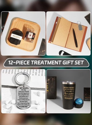Men's Luxury Gift Basket - World Cup Gift, Coffee Candle, Massage Ball & Inspirational Gifts, Birthday, Ramadan, Retirement Gifts for Him, Dad, Husband, Brother, 12-Piece Men's Spa Gift Box - view 4