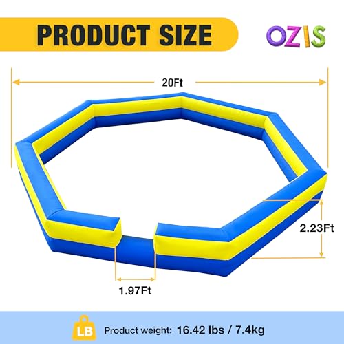 OZIS 20FT Inflatable Gaga Ball Pit with Gagaball Portable Gagaball Court for IndoorOutdoor Sports Family Activities Easy to Setup BlueYellow - Image 5