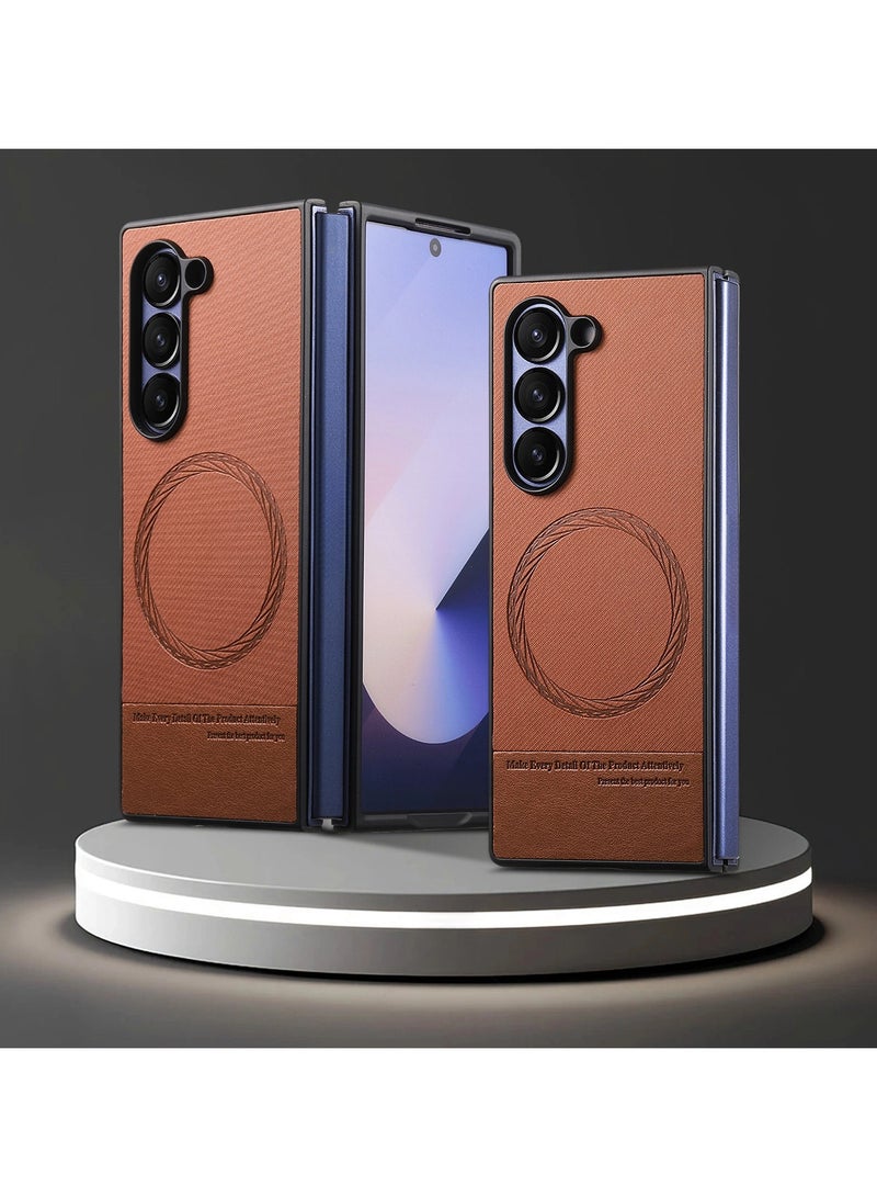 عام غطاء مغناطيسي متوافق مع Samsung-Z Fold7 【يدعم الشحن اللاسلكي】 - غطاء واقٍ كامل ضد السقوط والبصمات لجهاز Samsung-Z Fold7