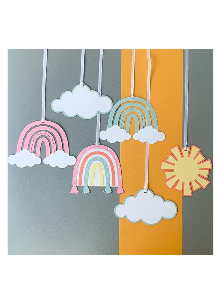 Pinfliers Pinfliers Rainbow Theme Birthday Decorations for Hanging, Ceiling Hangings for Birthday Decoration/Wall Hanging for Birthday Decoration, 6 Rainbow Hanging Decoration, Pastel - Multicolor  - Image 1
