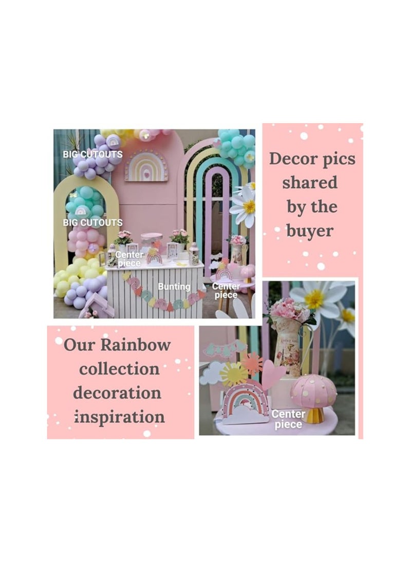 Pinfliers Pinfliers Rainbow Theme Birthday Decorations for Hanging, Ceiling Hangings for Birthday Decoration/Wall Hanging for Birthday Decoration, 6 Rainbow Hanging Decoration, Pastel - Multicolor  - Image 3