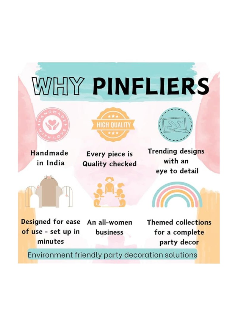 Pinfliers Pinfliers Rainbow Theme Birthday Decorations for Hanging, Ceiling Hangings for Birthday Decoration/Wall Hanging for Birthday Decoration, 6 Rainbow Hanging Decoration, Pastel - Multicolor  - Image 4