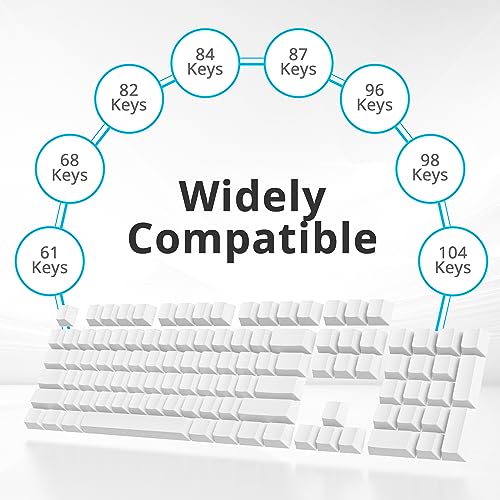 Owpkeenthy Blank White PBT keycaps Custom Cherry Profile 1.5mm Thick ANSI ISO Minimalist Keycap Set for 60% 65% 75% Fullsize MX Switches Mechanical Keyboard (Blank White) - Image 5
