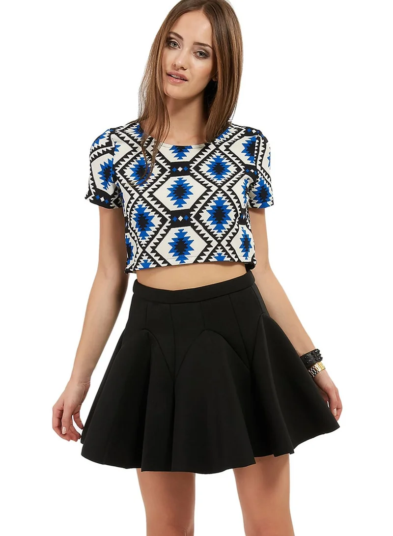 Ginger Aztec Print Crop Top