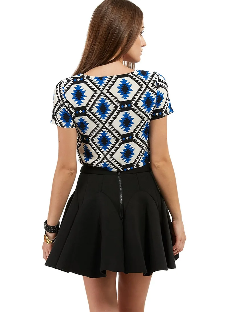 Ginger Aztec Print Crop Top
