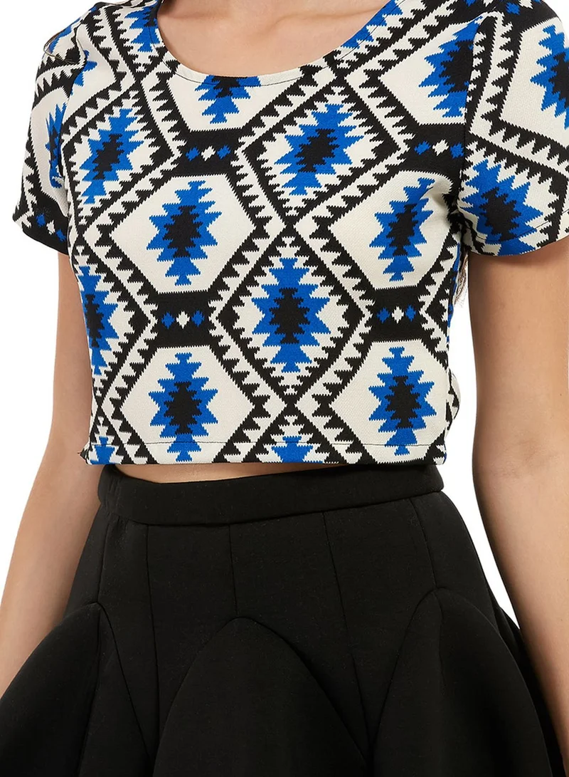 Ginger Aztec Print Crop Top