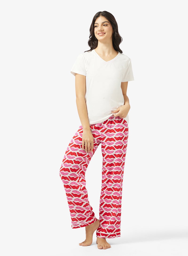 جينجر طقم بيجاما بطبعة وبلوزة بقصة مريحة - Image 1