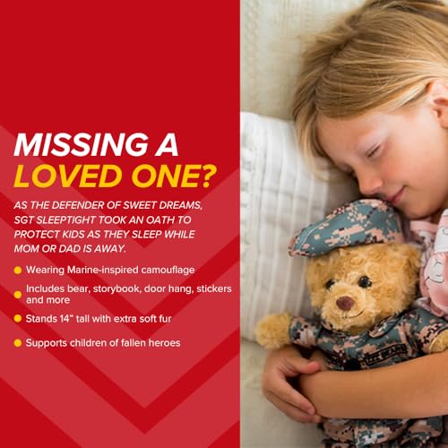 ZZZ Bears SGT Sleeptight Marine Teddy Bear with Storybook & Sleep System, Comforting Gift for Marine Kids, Helps with Bedtime Routine, Deployment Separation & Emotional Support - Image 3