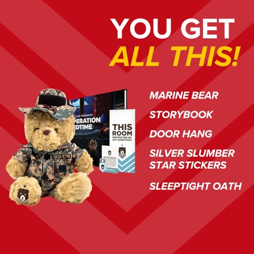 ZZZ Bears SGT Sleeptight Marine Teddy Bear with Storybook & Sleep System, Comforting Gift for Marine Kids, Helps with Bedtime Routine, Deployment Separation & Emotional Support - Image 5