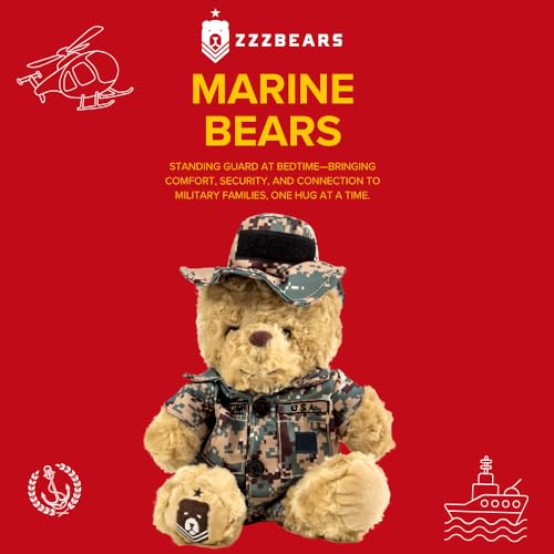 ZZZ Bears SGT Sleeptight Marine Teddy Bear with Storybook & Sleep System, Comforting Gift for Marine Kids, Helps with Bedtime Routine, Deployment Separation & Emotional Support - Image 2
