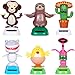 Welecom 4 Solar Dancing Monkey Toy Solar Powered Dancing Hen in Colorful Pots Swinging Rabbit Animals Flip Flap Animated Bobblehead Dancer Window Frog Sun Catcher Car Dashboard Decor Portable Suncatchers - Image 3