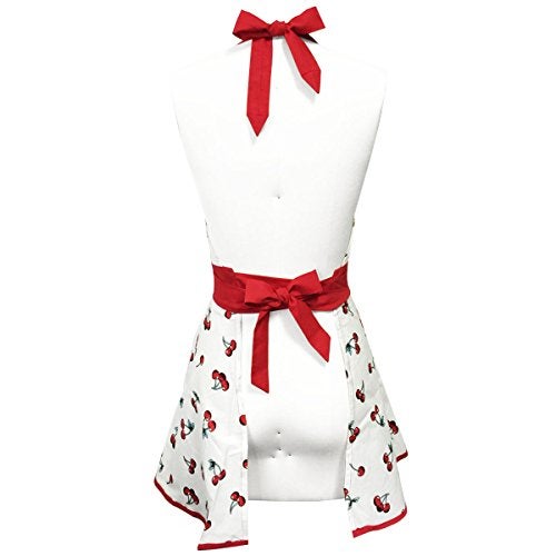 Wrapables Adjustable Flirty Hostess Apron, Sweet Cherries - Image 4