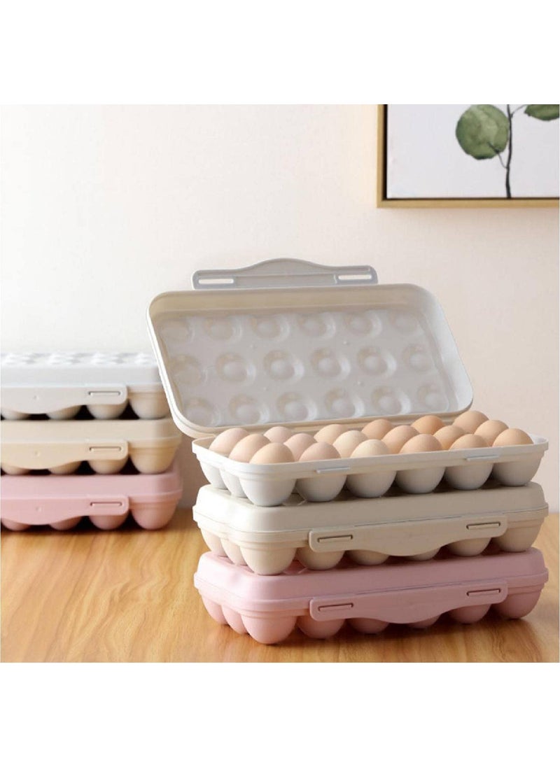 Orrda Orrda 18 Grid Egg Storage Box for Fridge Plastic Egg Preservation Box Stackable Egg Carrier Storage Container and Holder Egg Basket Multicolor  - Image 3