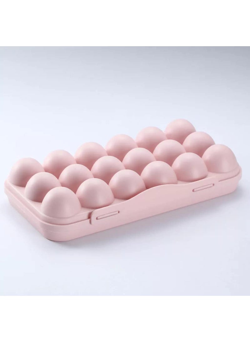 Orrda Orrda 18 Grid Egg Storage Box for Fridge Plastic Egg Preservation Box Stackable Egg Carrier Storage Container and Holder Egg Basket Multicolor  - Image 1