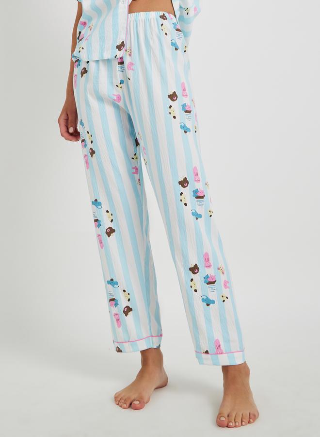 Take Two Take Two All-Over Print Collared Shirt with Shorts and Pyjama Set  - Image 5