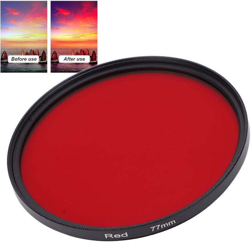 GLOGLOW Optical Lens Filter Red Camera Lens Filter, HD Aluminum Alloy and Optical Glass for, DSLR Cameras, Enhances Red Hues, with Storage Box Filters and (77mm) - Image 4