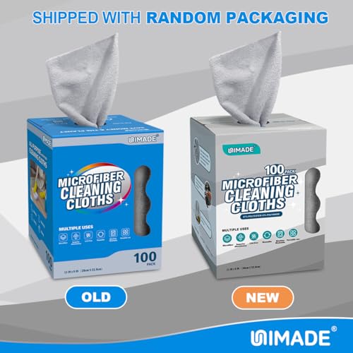 UNIMADE Microfiber Cleaning Cloth, 100 Sheets Microfiber Towels for Cars Commercial Grade Washcloths Lint-Free Bulk Shop Towel Cleaning Rags for Household Restaurant Garage Housekeeping, 11"x 9", Grey - Image 2