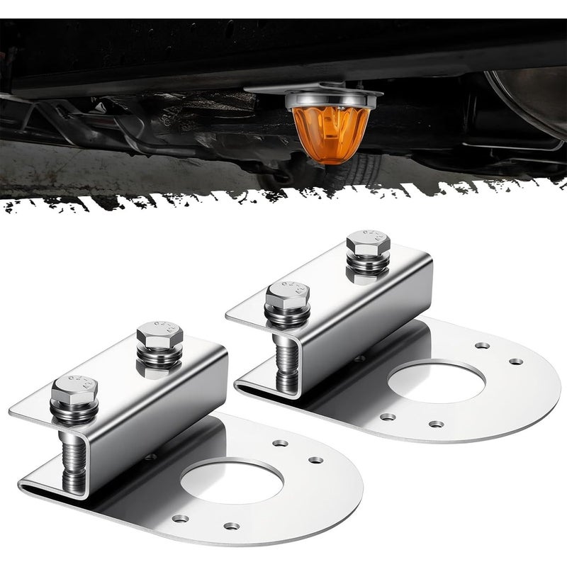 Clip On Watermelon Light Brackets Stainless Steel 2pcs Universal for Trucks - Image 1