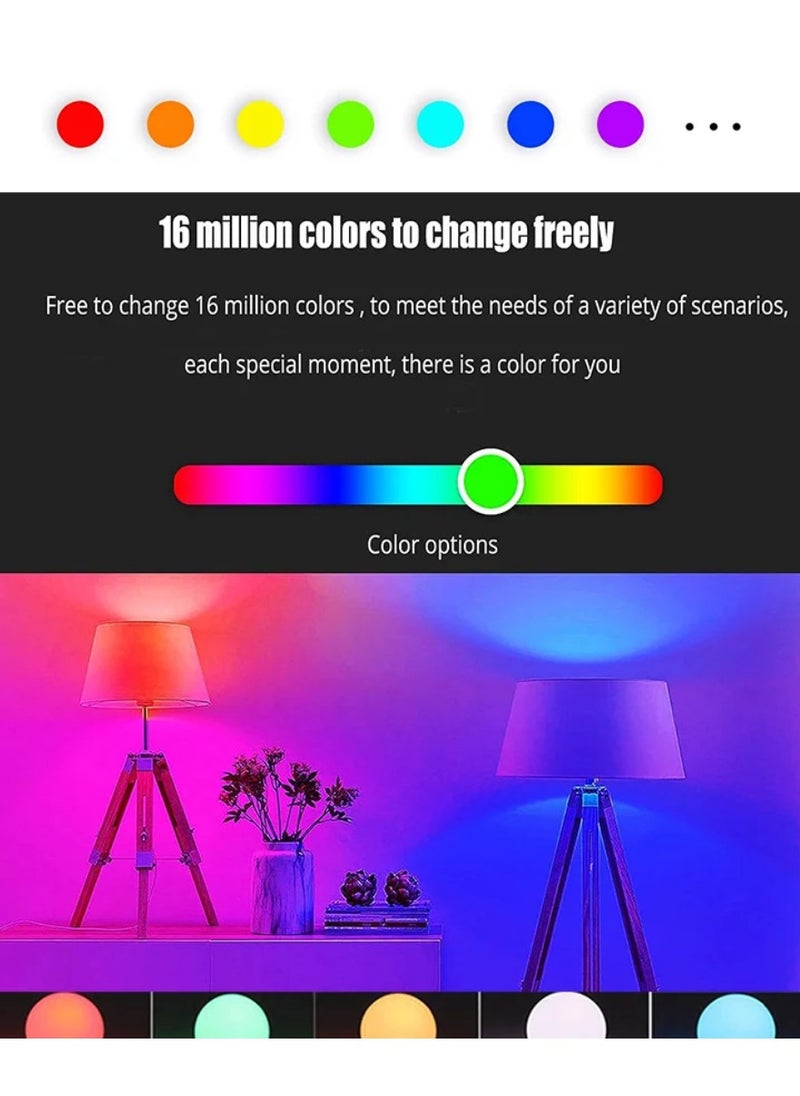 Yuwell - 4Pcs RGBW Smart LED Light Bulb 24 Color Changing Bulb With Remote Control Smart Bulb With 16 Million Color Range E27-18W Bulb 50000 Hour Lifespan 2700K-6500K Color Temperature For Home Room Decoration - Image 1