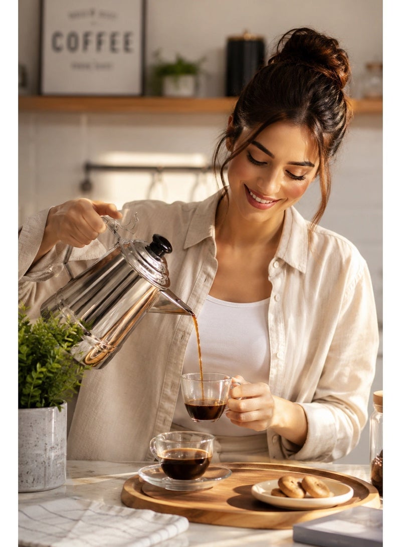 Maxima Stainless Steel Coffee & Milk Pot Set | 3 Pieces in 1L, 2L & 3L Sizes | Practical Design for Espresso Preparation & Serving - Image 5